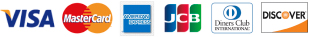 VISA、MasterCard、AMERICAN EXPRESS、JCB、Diners Club